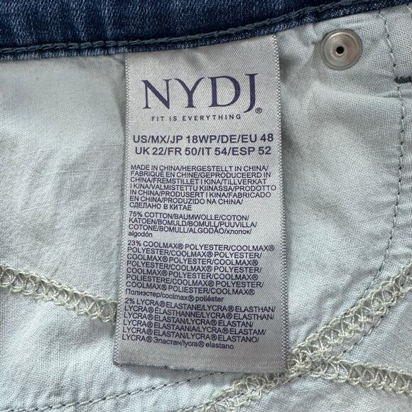 NYDJ Marilyn Straight Jeans Plus Size 18WP Dark Blue Lift Tuck Technology Denim - Picture 8 of 9